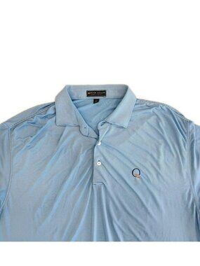 Peter Millar Polo Shirt Men XL Summer Comfort Performance Golf Blue Stripe